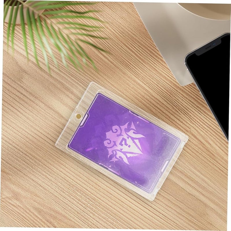 4 Pack Plastic Sports Card Holder Display Stand Portable Modern Design Black - Image 4